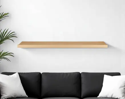 47" Natural Wood Wall Mounted Floating Shelf