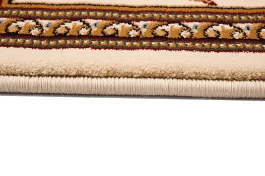 10' X 13' Beige and Ivory Oriental Washable Non Skid Area Rug
