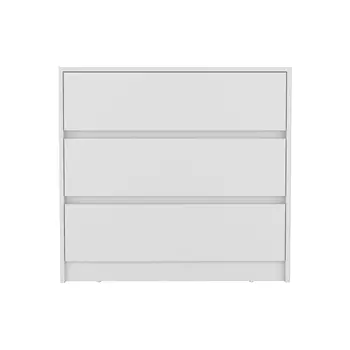 33" White Three Drawer Dresser