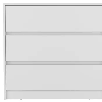 33" White Three Drawer Dresser