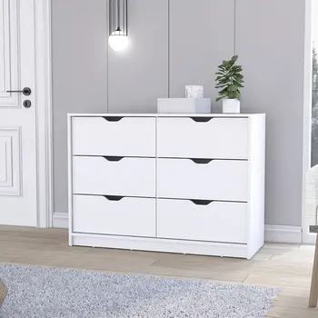 42" White Four Drawer Dresser