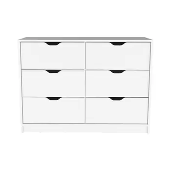 42" White Four Drawer Dresser