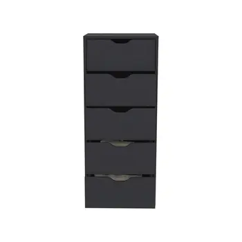 18" Black Five Drawer Standard Chest