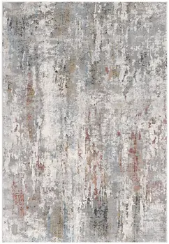 2' X 3' Gray and Blue Abstract Washable Non Skid Area Rug