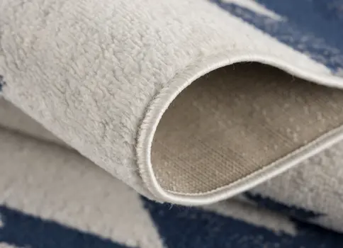 2' X 3' Blue and Beige Southwestern Non Skid Area Rug