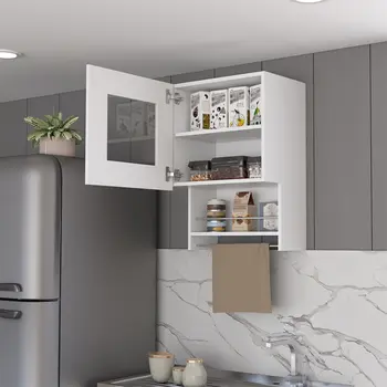 20" White Wall mounted Accent Cabinet With One Shelf