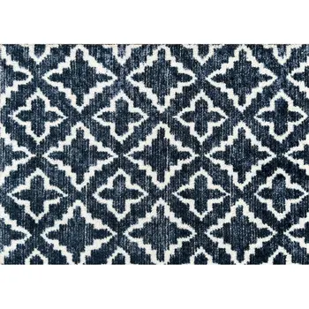 2' X 3' Navy Blue Moroccan Machine Tufted Area Rug With UV Protection
