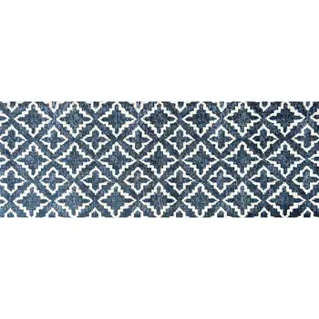 2' X 6' Navy Blue Moroccan Machine Tufted Runner Rug With UV Protection