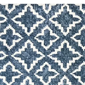 2' X 6' Navy Blue Moroccan Machine Tufted Runner Rug With UV Protection