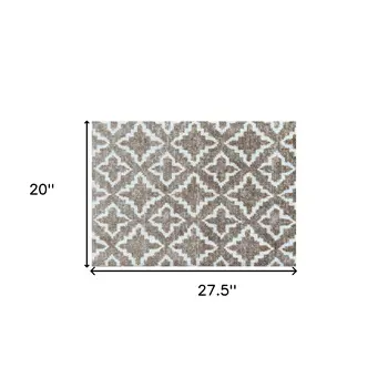 2' X 3' Sand Moroccan Machine Tufted Area Rug With UV Protection