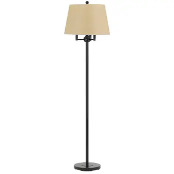 62" Bronze Four Light Floor Lamp With Beige Fabric Square Shade
