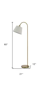 60" Bronze Traditional Shaped Floor Lamp With White Empire Shade