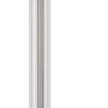 60" Chrome Two Light Traditional Shaped Floor Lamp With White Rectangular Shade