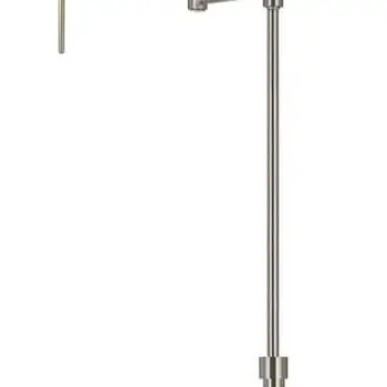 61" Nickel Metal Adjustable Swing Arm Floor Lamp With Gray Shade