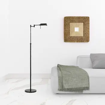 61" Bronze Adjustable Swing Arm Floor Lamp