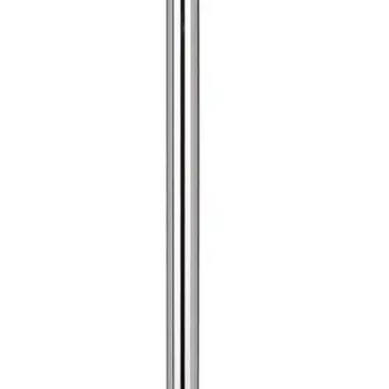 61" Chrome Tray Table Floor Lamp With White Square Shade