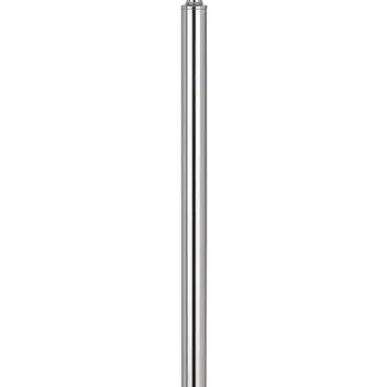 61" Chrome Tray Table Floor Lamp With White Square Shade