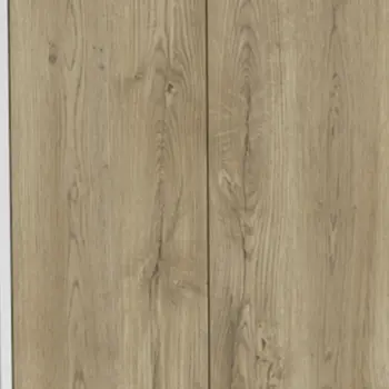 Set of Two Oak and White Wood Kitchen Island And Pantry Cabinet