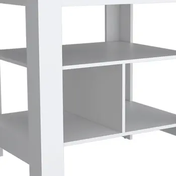 41" Natural and White Wood Kitchen Island Set With Storage
