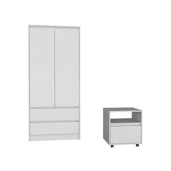 Two Piece White Bedroom Set