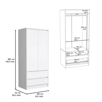 Two Piece White Bedroom Set