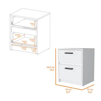 Two Piece White Bedroom Set