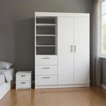 Two Piece White Bedroom Set