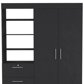 Two Piece Black Bedroom Set