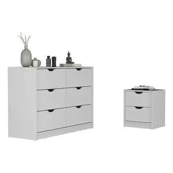 Two Piece White Bedroom Set