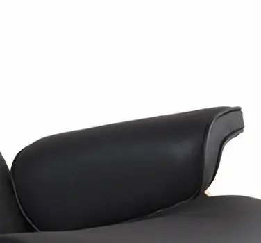 35" Black and Brown Genuine Leather Tufted Swivel Lounge Chair With Ottoman