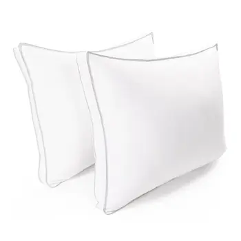 Set of Two Microfiber Down Alternative Medium Hypoallergenic Standard Size Bed Pillows