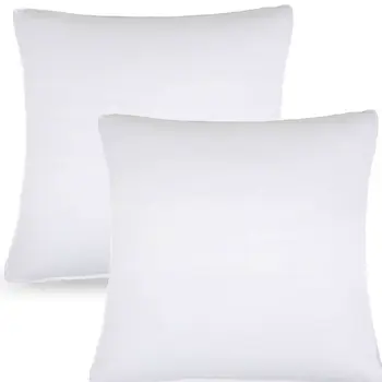 Set of Two Microfiber Down Alternative Medium Hypoallergenic European Size Bed Pillows