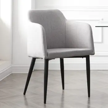 Set of Two 23" Light Gray and Black Upholstered Arm Chair