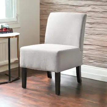 23" Gray and Black Upholstered Slipper Chair