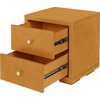 19" Oak Solid and Manufactured Wood Two Drawer Nightstand