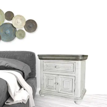 27" Ivory Solid Wood One Drawer Nightstand