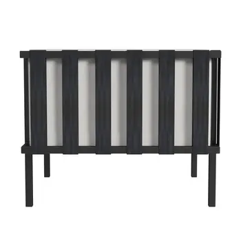 33" Black Metal Outdoor Arm Chair with Off White Cushion