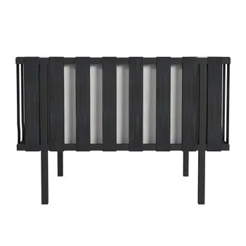 33" Black Metal Outdoor Arm Chair with Off White Cushion