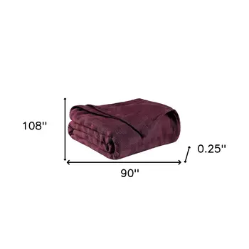 King Plum Cotton Basketweave Geometric Blanket