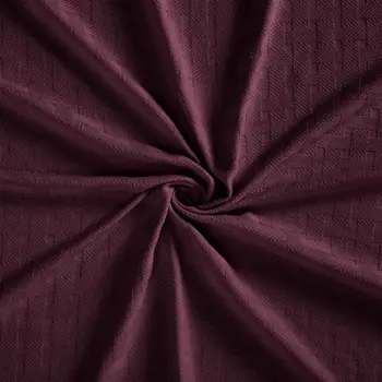50" X 60" Plum Cotton Basketweave Geometric Throw Blanket