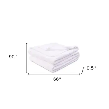 Twin Ivory Fleece Woven Polka Dots Plush Blanket