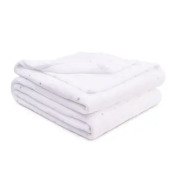 Twin Ivory Fleece Woven Polka Dots Plush Blanket