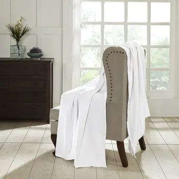 King White Cotton Waffle Weave Honeycomb Blanket