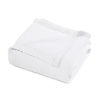 King White Cotton Waffle Weave Honeycomb Blanket
