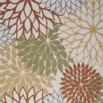4' X 6' Ivory Green And Blue Indoor Outdoor Area Rug