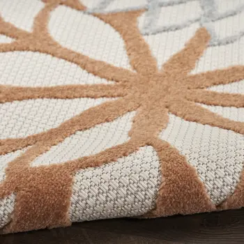 4' X 6' Ivory Green And Blue Indoor Outdoor Area Rug