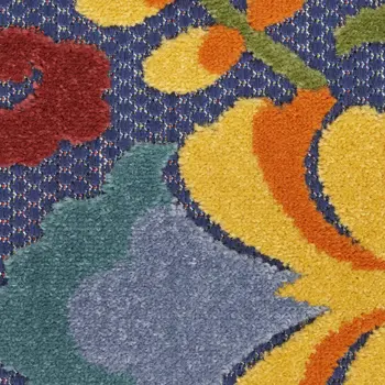 4' X 6' Blue Yellow And Green Indoor Outdoor Area Rug