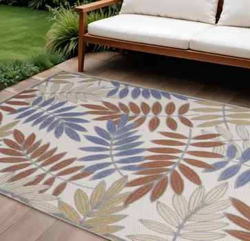 6' X 9' Blue Indoor Outdoor Area Rug
