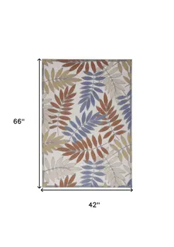 4' X 6' Blue Indoor Outdoor Area Rug