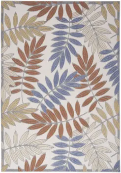 5' X 7' Blue Indoor Outdoor Area Rug